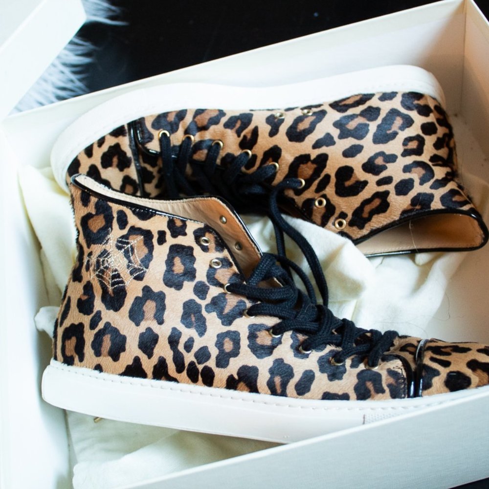 CHARLOTTE OLYMPIA - PURRRFECT High Tops - leopard ponyskin 9.5 (EU 40) MEOW!